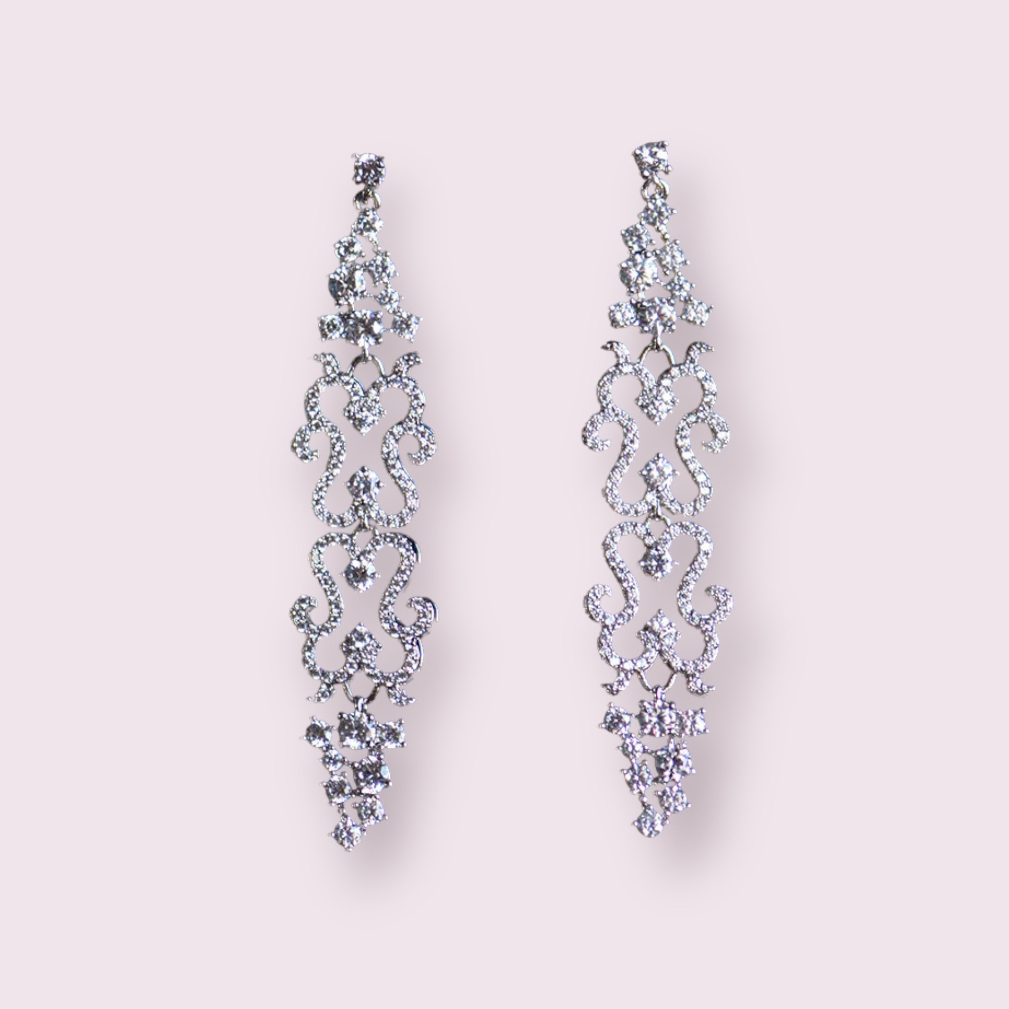 Delicate Gold Pave Teardrop Pearl offers Bridal Chandelier Earrings, also in Silver or Rose Gold