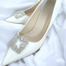 Load image into Gallery viewer, Wedding Shoes, Classic Square Sparkly Rhinestone Bridal Shoes Clips