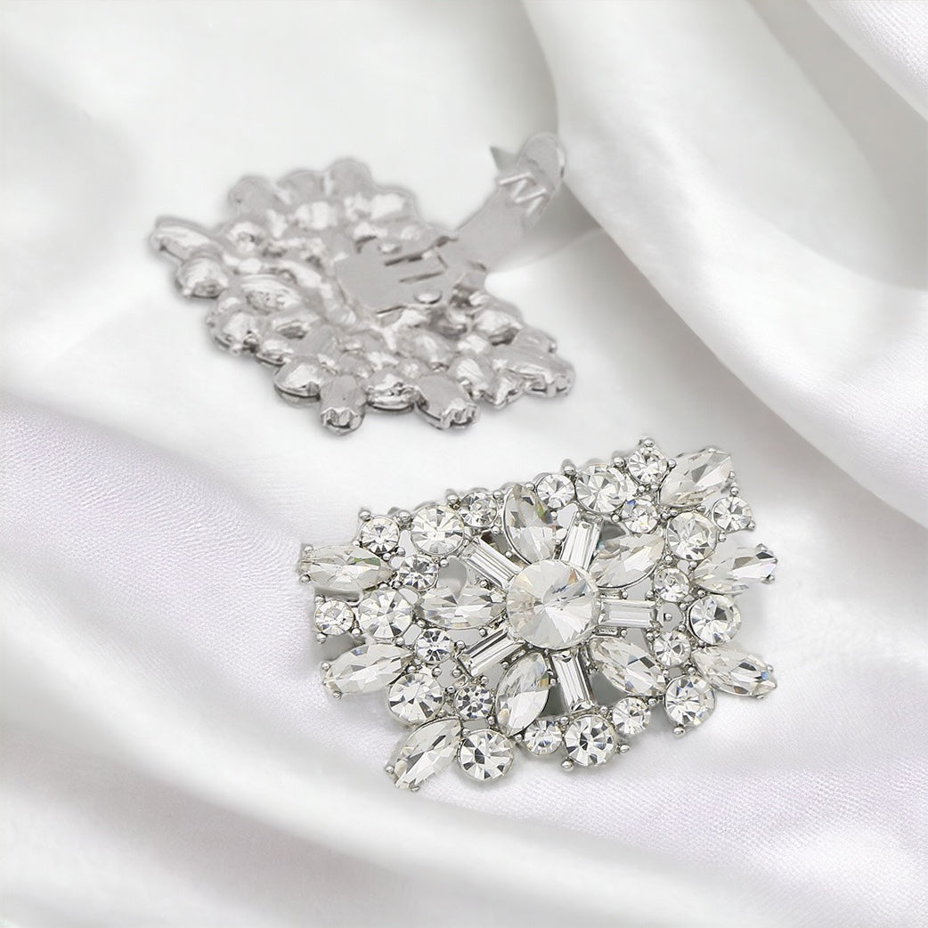 Floral Crystal Rhinestone Bridal Shoe Decorative Clips