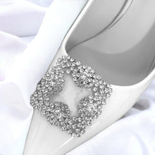 Load image into Gallery viewer, Wedding Shoes, Classic Square Sparkly Rhinestone Bridal Shoes Clips